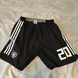 Men's Black Athletic Shorts with White Stripes